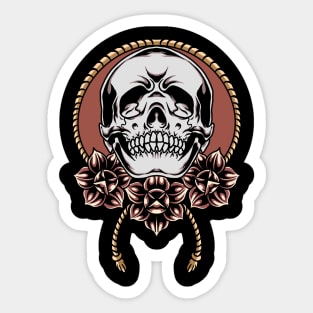 skull and roses Sticker